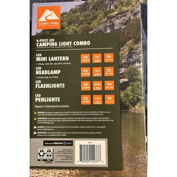 Ozark Trail Other Ozark Trail 6piece Led Camping Light Combo Blue